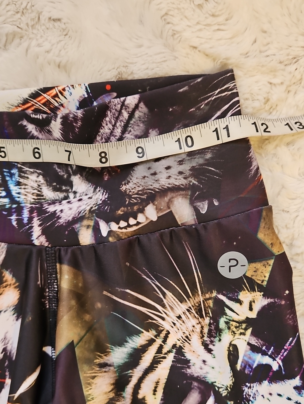 PROTOKOLO Athletic wear Leggings Multicolor Abstract Animal Print Size S/M - Picture 6 of 9